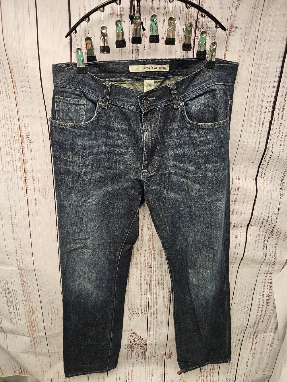 DKNY Jeans Men's Dark Wash Denim Pants Straight Fit Size 34x32